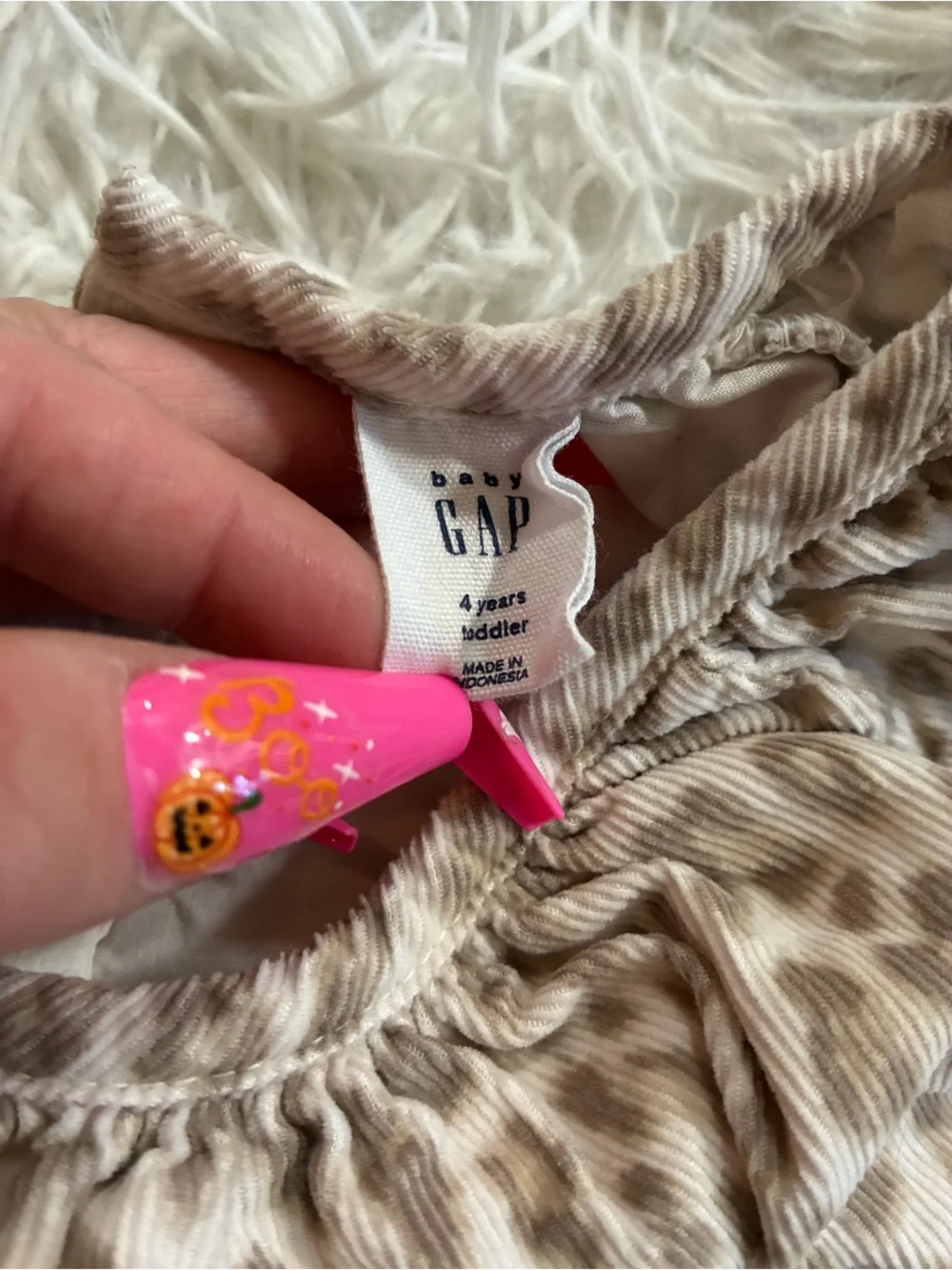 Baby Gap 100% Cotton Animal Leopard Print Corduroy Dress Toddlers Girls 4 Tan